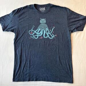 🐙 Choke Shirt Co. Cat Octopus Graphic Tee XL Funny Indie Alternative